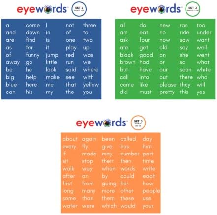 מילון שולחן עבודה של מילות ראייה רב-סנסוריות, ערכות מס '1-3, מילים 1-150