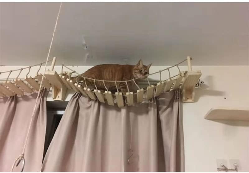 90 חתול גשר טיפוס מסגרת עץ לחיות מחמד חתול עץ בית מיטת ערסל סיסל גרוד חתול ריהוט חתול צעצוע קיר רכוב