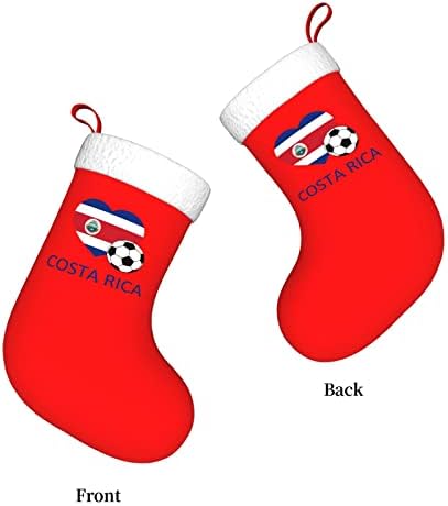 Cutedwarf Love Costa RICA כדורגל כריסטמה גרביים קישוטי עץ חג המולד גרבי חג המולד לחג המולד מתנות למסיבות חג 18 אינץ '