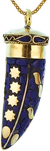 פליז כחול סגול תליון סאבר שיני פסיפס זהב אבני פסיפס