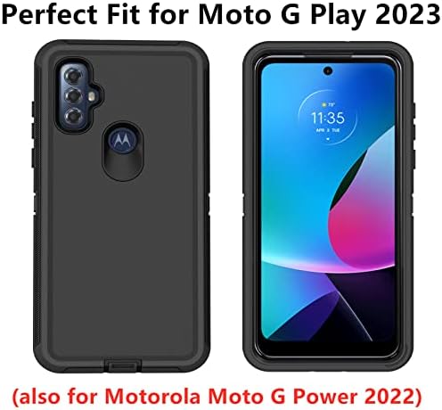 עבור Moto G Power 2022 Case/ Moto G Play 2023 מארז, מגן מקרה רך TPU PC קשה מחשב כבד אטום אבק אבק 3 בכיסוי טלפון 1 עבור Motorola Moto G Power 2022/ Moto G Play 2023