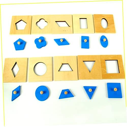 טוינדונה 10 יחידות חידות לפעוטות מעצבות סדרן עבור פעוטות גיאומטריה חידות צעצוע במבוק בהוראה עוזרים לילד מעץ