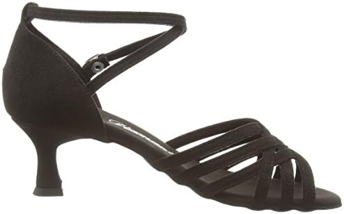 נעלי ריקוד לנשים דיאמנט 008-077-335 - מיקרופייבר שחור - התאמה רגילה - עקב התלקחות בגודל 2 אינץ ' - תוצרת גרמניה