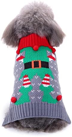סוודר חג מולד מכוער של כלב חמוד, סוודר חג מולד מכוער, סוודר סרוג סרוג סרוג חיות מחמד לחופשה בגודל m גודל）