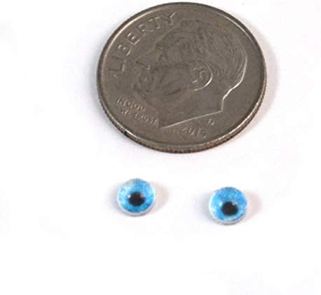 4 ממ עיניים זכוכית אנושית כחולה בהירה זעירה זוגות של קאבושונים קטנים שטוחים עבור פסול צעצועים פולימרים חרסית בובת אמנות או תכשיטים