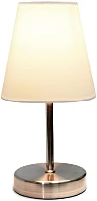 כל הזעם סגן 2013-מה פשוט עיצובים חול ניקל מיני בסיסי מנורת שולחן עם בד צל, לבן