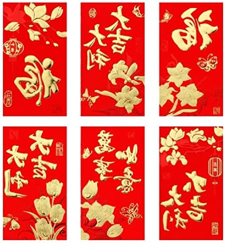 סיני חדש שנה אדום מעטפות סט של 6 השנה של נמר מזל כיס מתנות לאביב פסטיבל 2022 חתונה מסיבת יום הולדת אדום מעטפת הווה סיני אדום מעטפת חתונה