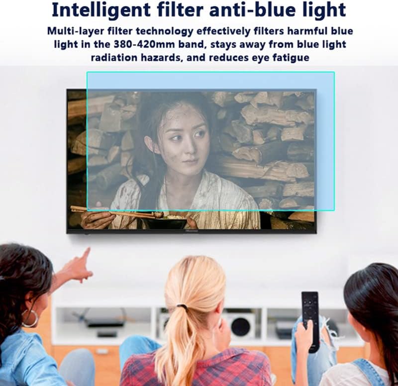 75-85 אינץ 'מגן מסך טלוויזיה נגד אור כחול נגד בוהק / אנטי סרט אולטרה סגול מסנן הגנה לעיניים נגד אולטרה סגול מקל על מאמץ עיניים עבור מסך, לד ומעוקל, 77 אינץ' 1722 על 993 ממ
