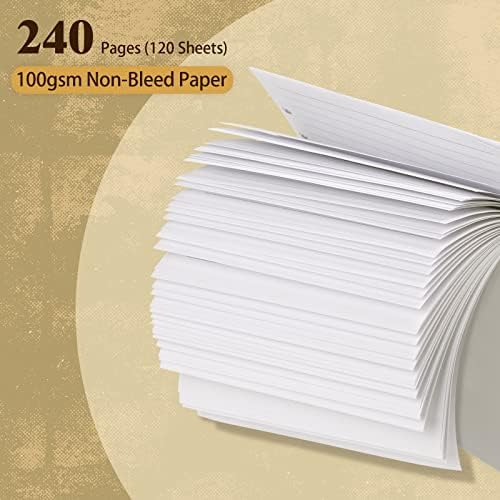 Billtigif A6 מחברת יומן עור הניתן למילוי חוזר ונייר מילוי 280 עמודים