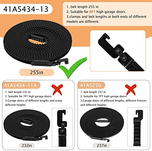 41A5434-13 חגורת פתיחת דלת המוסך, 41A5434-13A 8ft חגורת כונן, 041A5434-13A חגורת החלפת דלת מוסך תואמת עם דגמי חגורת הכונן/סנטקס/לחישה 3280, 2280, 2280, 3580, 3580, 2280, 2280,