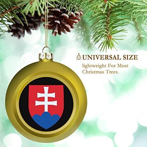 מעיל הנשק של סלובקיה כדורי חג המולד 2.4 עץ חג המולד קישוטים לתלייה לקישוטים מסיבת חג