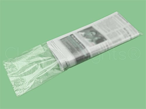 שקיות עיתון של Cleverdelights - 6 x 19 - 1000 חבילה - 0.8 מיליטר - שקיות ניילון שטוחות ברורות