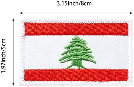טלאי דגל לבנון לבנון 4 יחידים, טלאים טקטיים טקטיים של דגל זרוע רקום לולאה, לולאה לולאה מעילי בגדי כובע.
