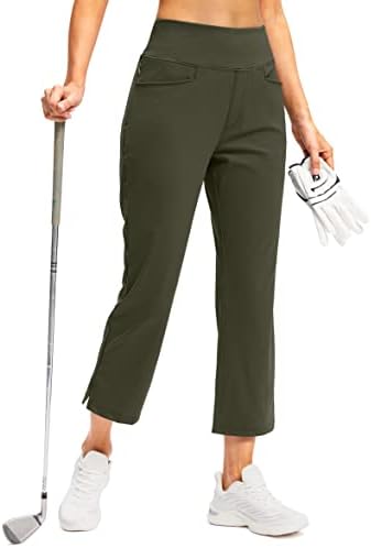 מכנסי גולף לנשים SOOTHFEEL עם 5 כיסים מכנסי טרנינג מותניים בעלי מותניים מנסים נסיעות אתלטיות מכנסי קרסול לנשים