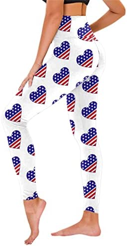 דגל אמריקאי פטריוטי ליגלי נשים מותניים גבוהים מכנסיים פטריוטיים מותניים גבוהים מכנסיים אימון אימון מכנסי יוגה