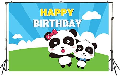 7x5ft Cartoon Panda תפאורה למסיבת יום הולדת לקישוט תינוקת אוטובוס תינוקת מקלחת לתינוק צילום רקע רקע סטודיו אבזרי W-3347