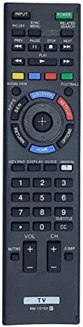 RM-YD103 Replaced Remote fit for Sony TV KDL-60W630B RM-YD102 RM-YD087 KDL-40W590B KDL-40W600B KDL-48W590B KDL-50W700B KDL-48W600B KDL-60W610B KDL-40W580B KDL-32W700B TV LED Smart HDTV