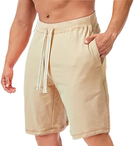 מכנסיים קצרים של גברים קצרים מזדמנים קלאסיים קלאסיים מתאימים מכנסיים קצרים בקיץ עם מותניים אלסטיים ומכנסיים קצרים בכיסים