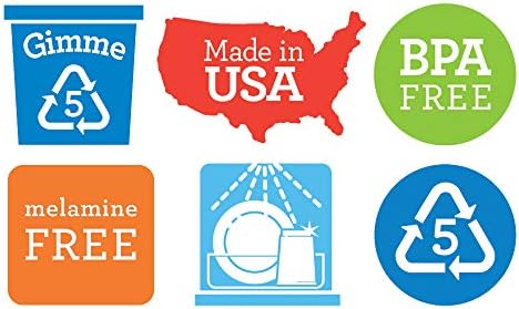 שמור על צלחות ארוחת ערב חינם של BPA יומיומי העשויות מפלסטיק ממוחזר בארצות הברית, סט בתפזורת של 32, אפל ירוק