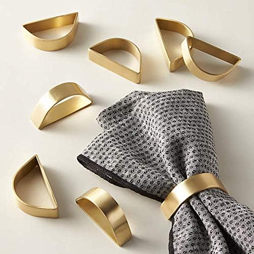 טבעות מפיות זהב מוברשות מוברשות סט של 4, מחזיק טבעת המפית המודרניסטית לחתונה, אירועים, קישוט מתכתי להגדרות שולחן, עיצוב אבזמי Serviette מבריק