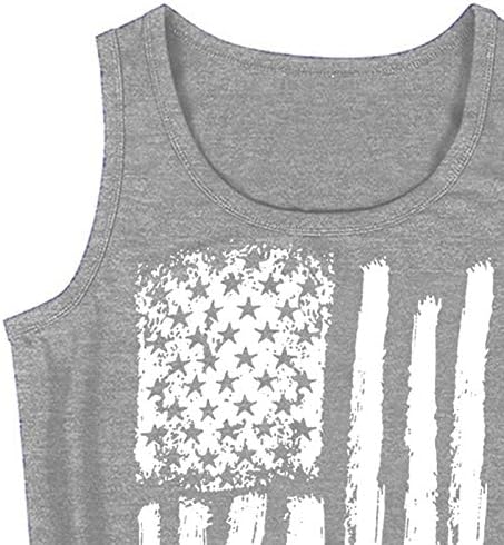 Panoegsn נשים אמריקאיות דגל אמריקאי גופיות גופיות רופפות חולצות אימון בקיץ חולצת טריקו ללא שרוולים 4 ביולי