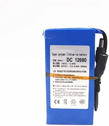 Oxexe 12V 9800mAh Lithium Ion סוללה נטענת, מטען חשמל AC בעל קיבולת גבוהה, עם חוט ראש אוטובוס DC ומטען 12.6V1A, להחלפת סוללה 12 וולט וצג מצלמת טלוויזיה במעגל סגור